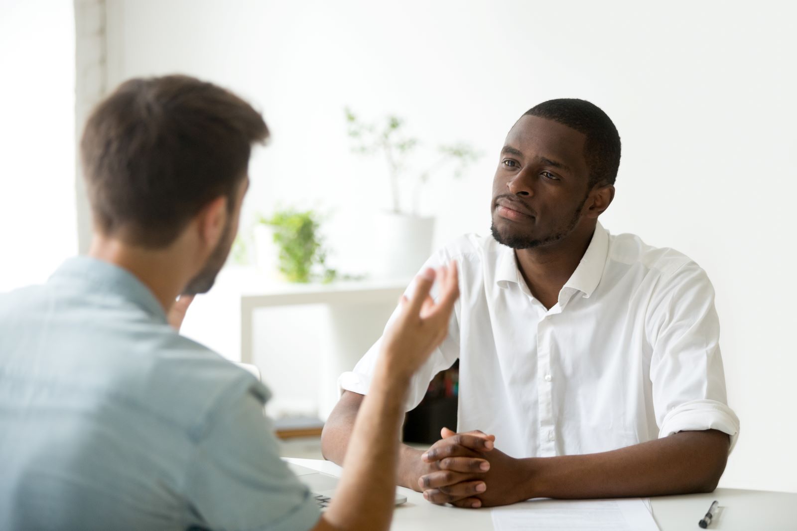 Life coach talking with a client